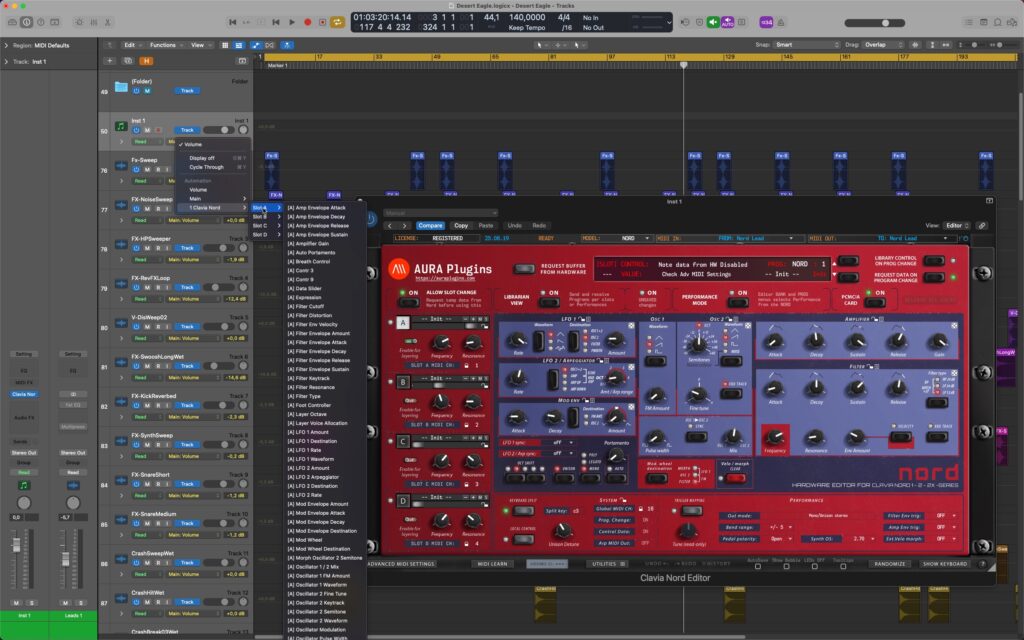 clavia nord editor automation