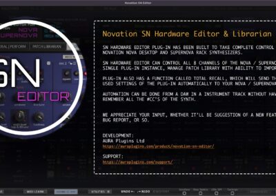 novation sn editor about the editor