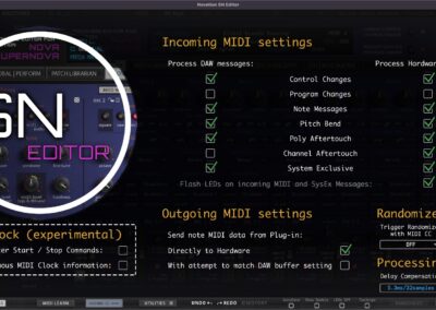 novation sn editor advanced midi settings