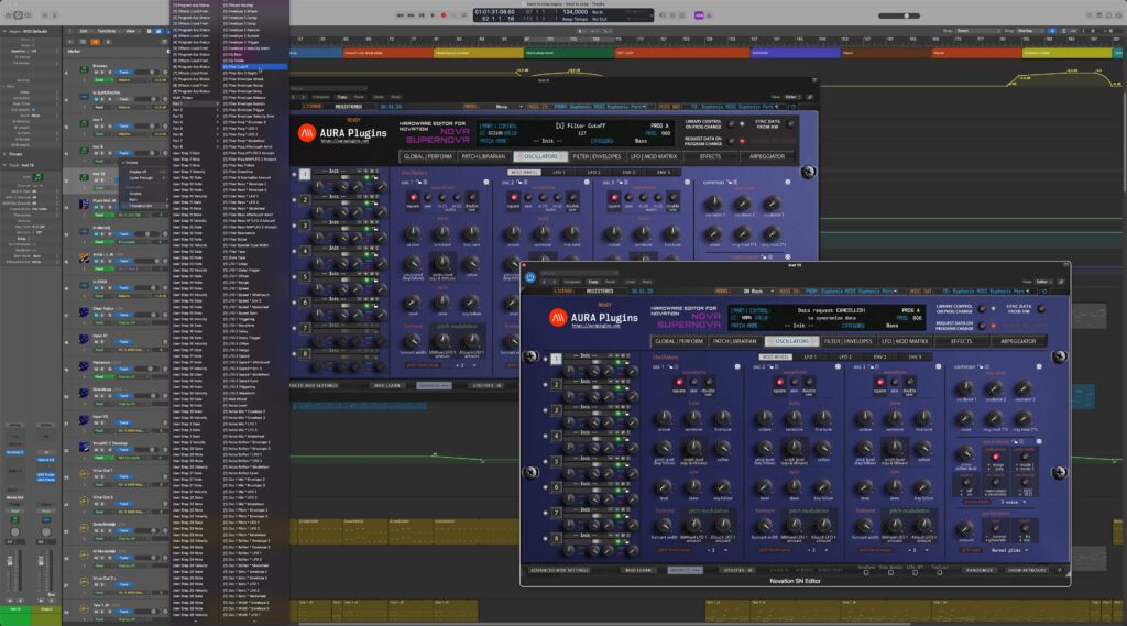 novation sn editor automation in logic pro