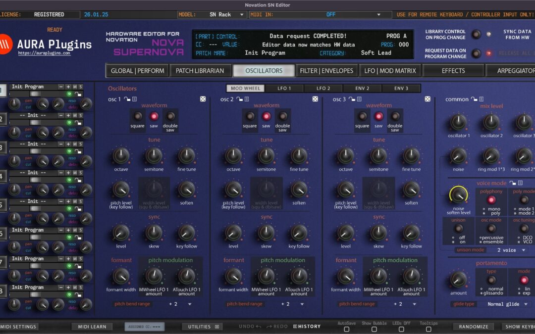 Novation SN Editor Changelog