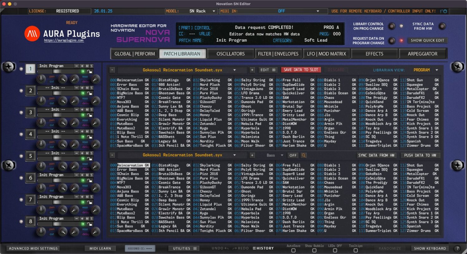 novation sn editor librarian