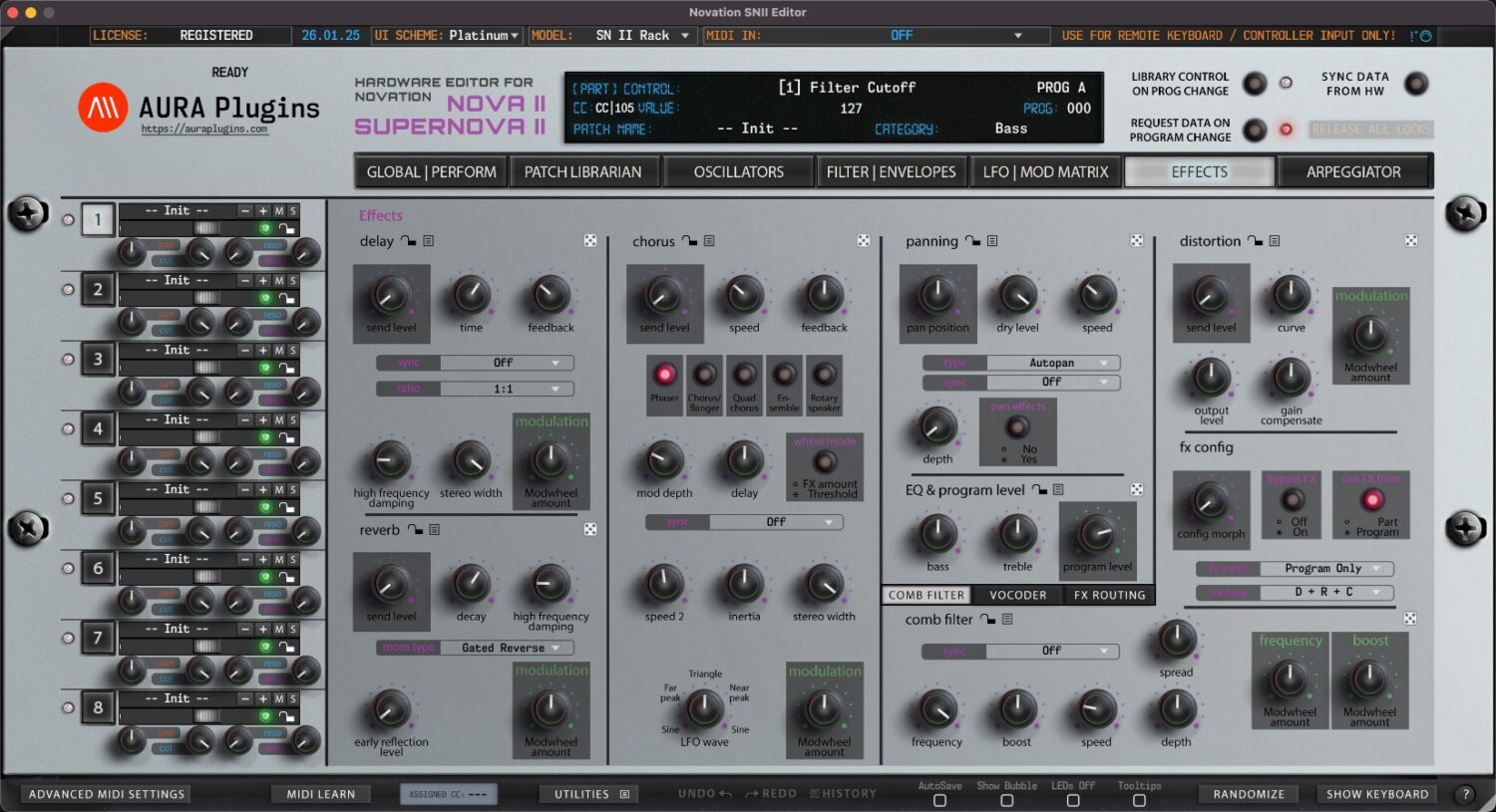 novation-sn-ii-editor-platinum-effects novation sn ii editor effects