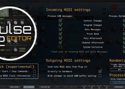 Waldorf Pulse 2 Editor Advanced MIDI Settings
