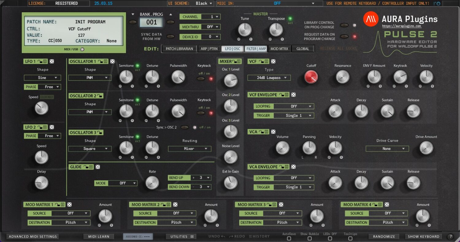 Waldorf Pulse 2 Editor Main View