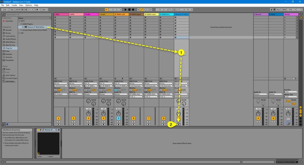 Insert plug-in and disable track arm toggle