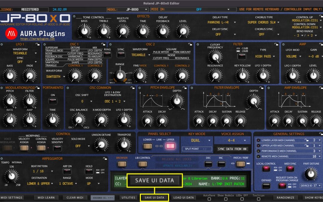 Roland JP-80×0 Editor – Functions