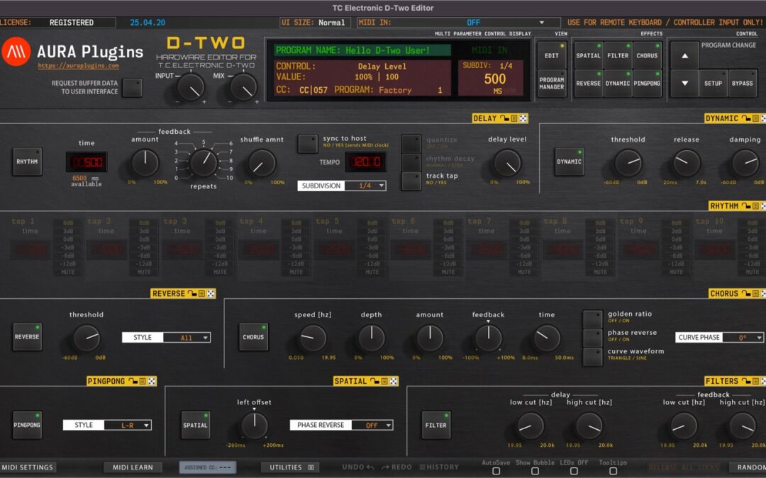 TC Electronic D-Two Editor User Manual