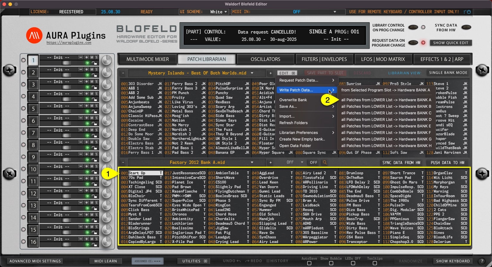 v250830-blofeld-editor-write-menu Waldorf Pulse 2 Editor Main View