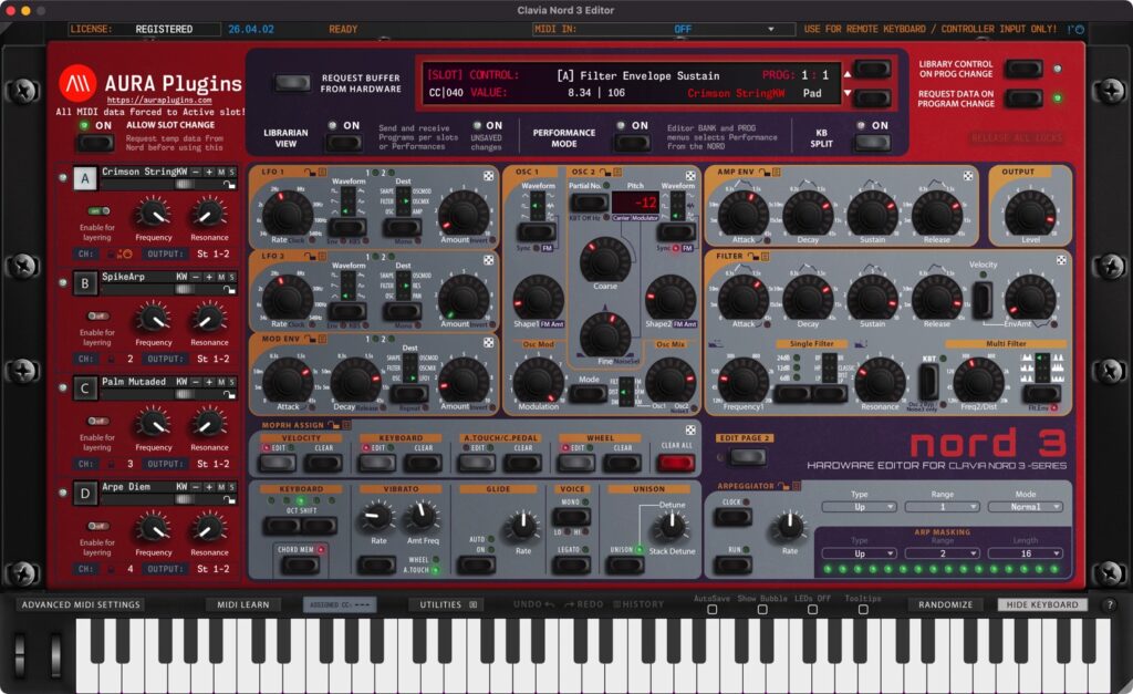 clavia nord 3 editor main edit with keyboard