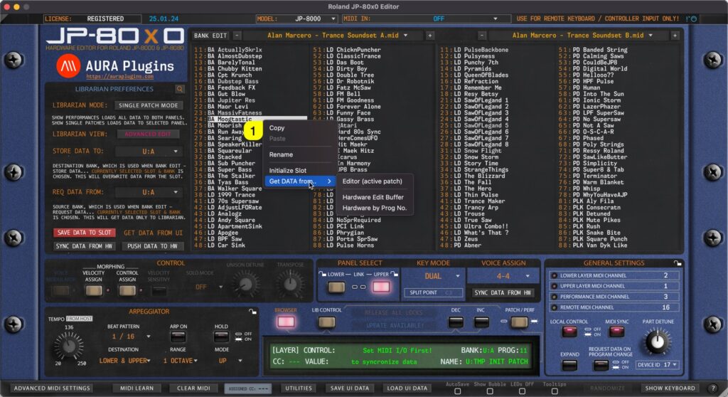 roland jp-80x0 editor right click menu