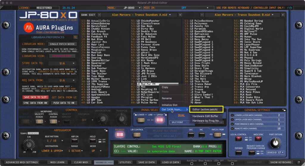 roland jp-80x0 editor request patch data to librarian via right click roland jp-80x0 editor request patch data to librarian via right click