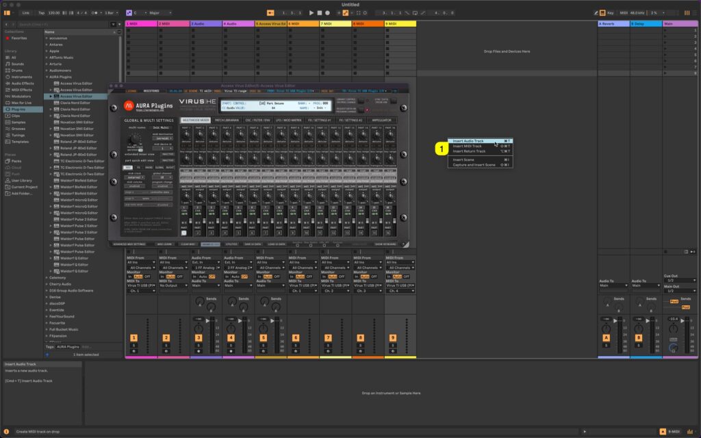 virus ti usb audio inject add audio tracks