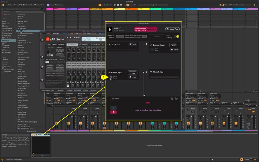 virus ti usb audio inject config input device