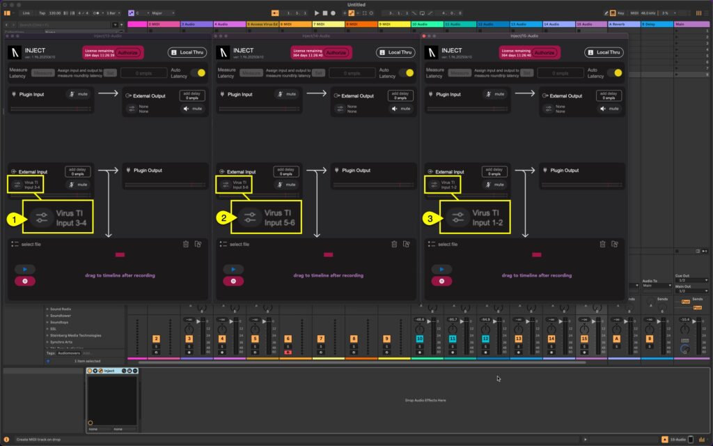 virus ti usb audio inject instances for all usb streams