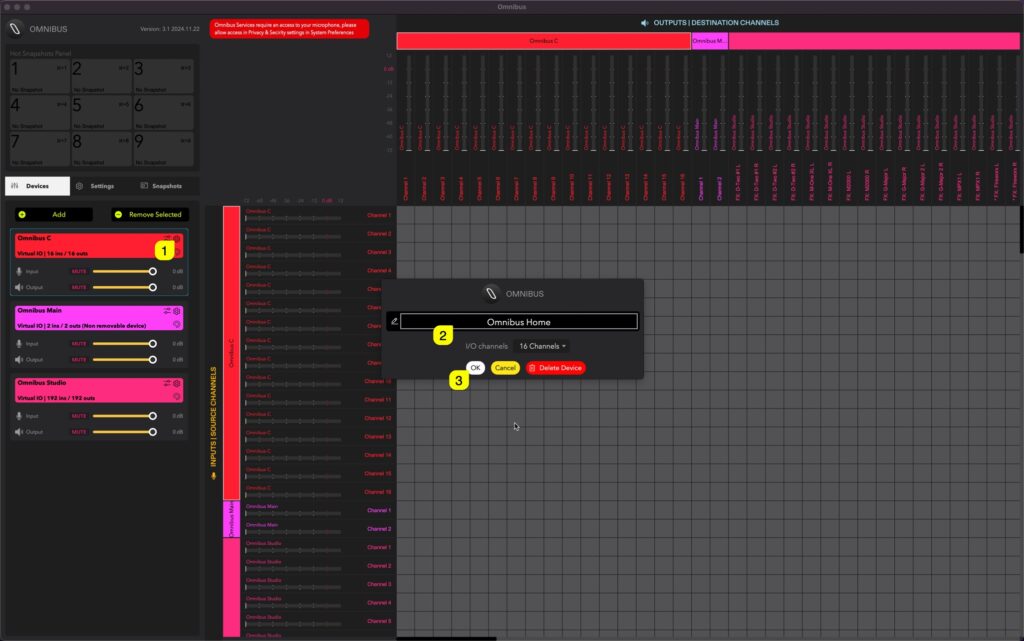 virus ti usb audio omnibus device rename