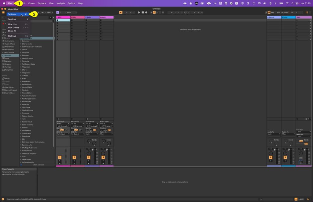 virus ti usb audio omnibus live preferences