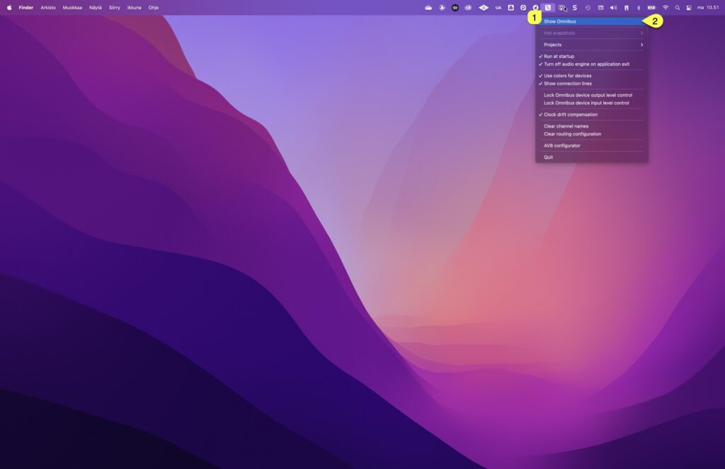 virus ti usb audio omnibus start