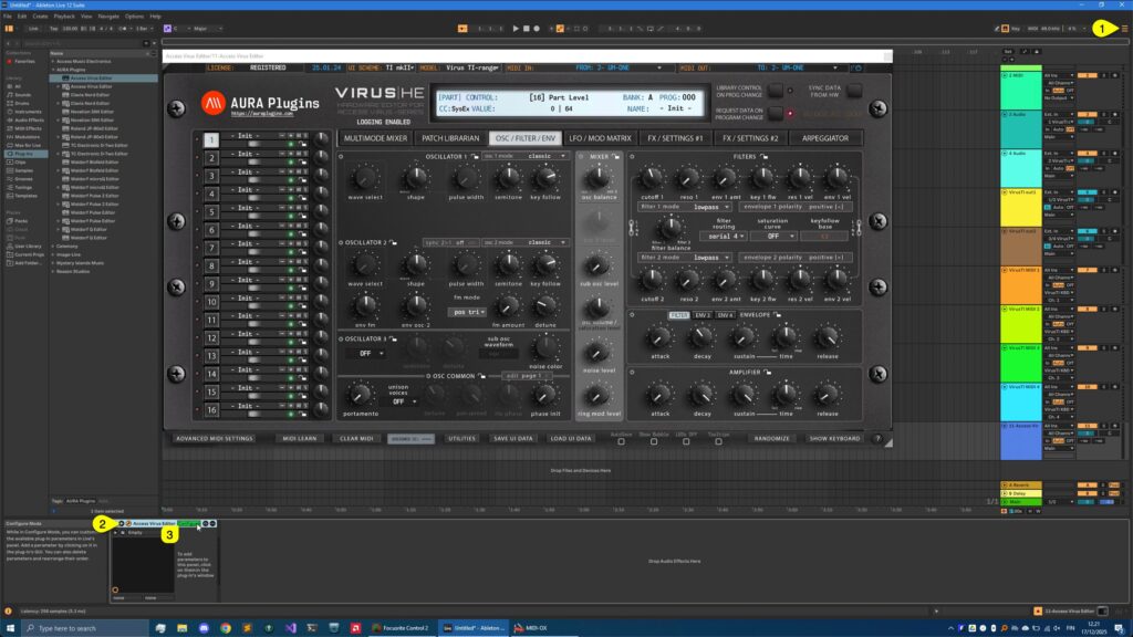 access virus ableton live automation config