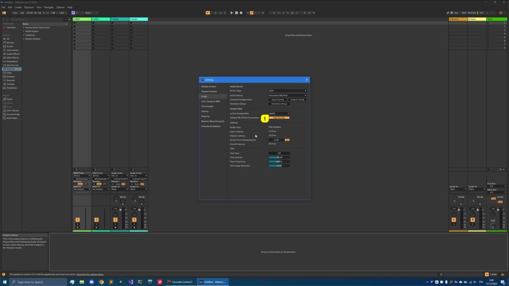 Access Virus Editor - Ableton Live 6 access virus ableton live pref sample rate