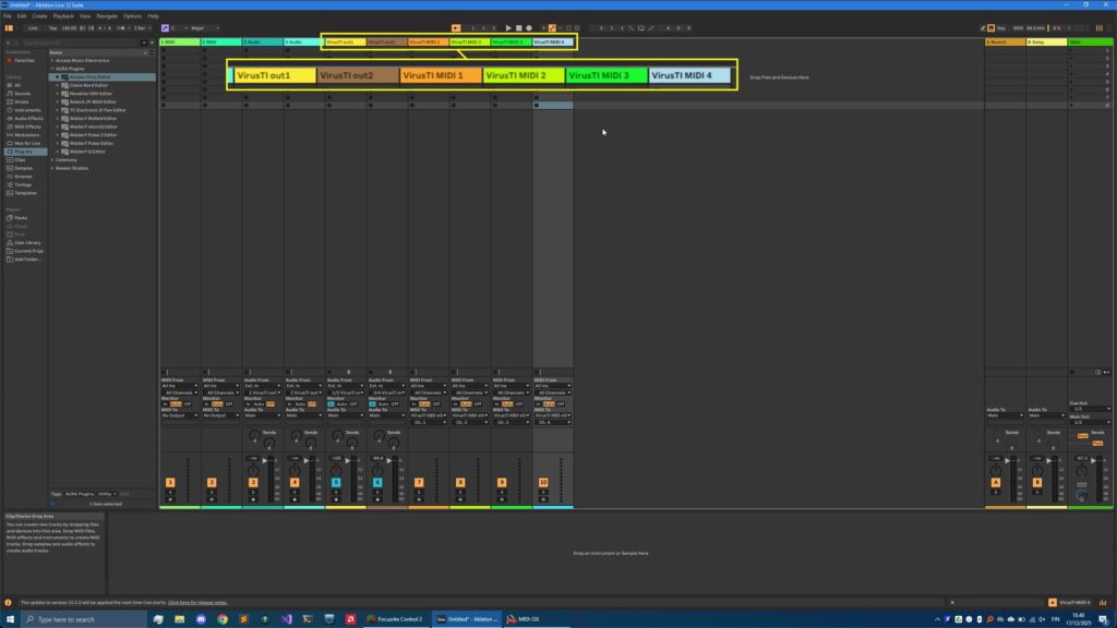 Access Virus Editor - Creating Tracks 7 access virus ableton live rename tracks
