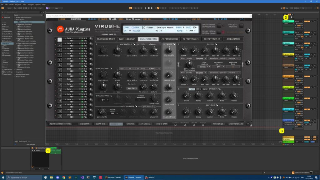 access virus ableton live view automation