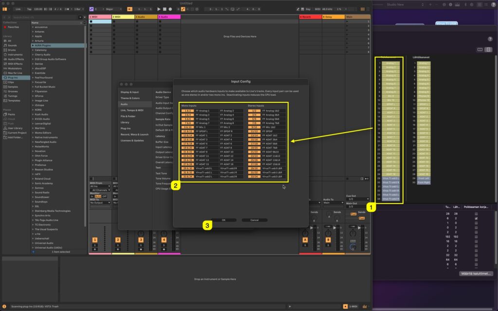 access virus editor ableton live rename inputs
