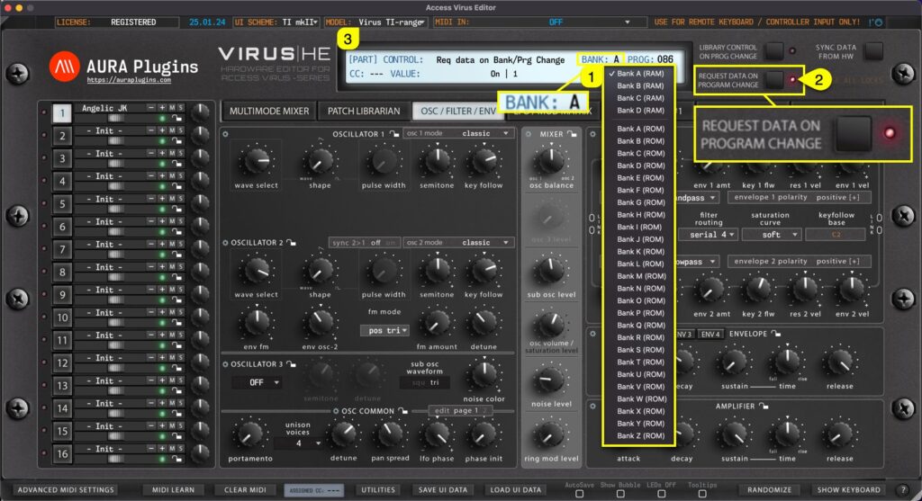 access virus editor how to change banks - request data trigger on access virus editor how to change banks - request data trigger on