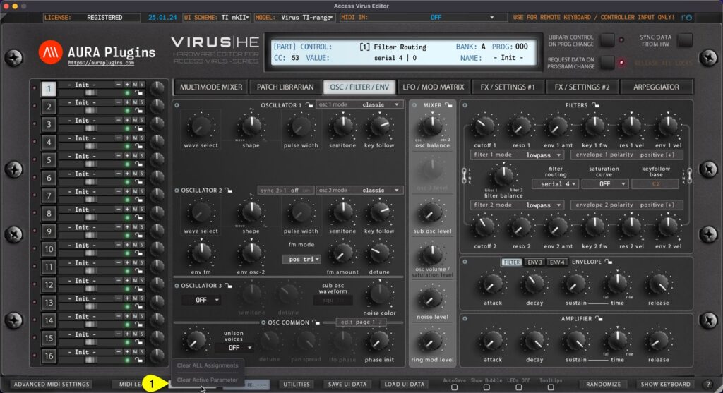 access virus editor midi learn clear