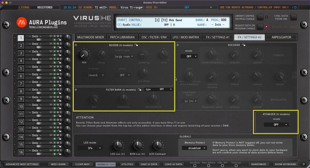 access virus editor effects 2 tab