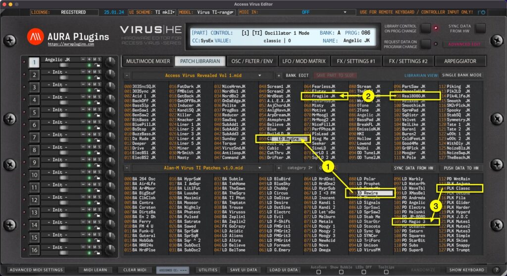 access virus editor librarian drag and drop
