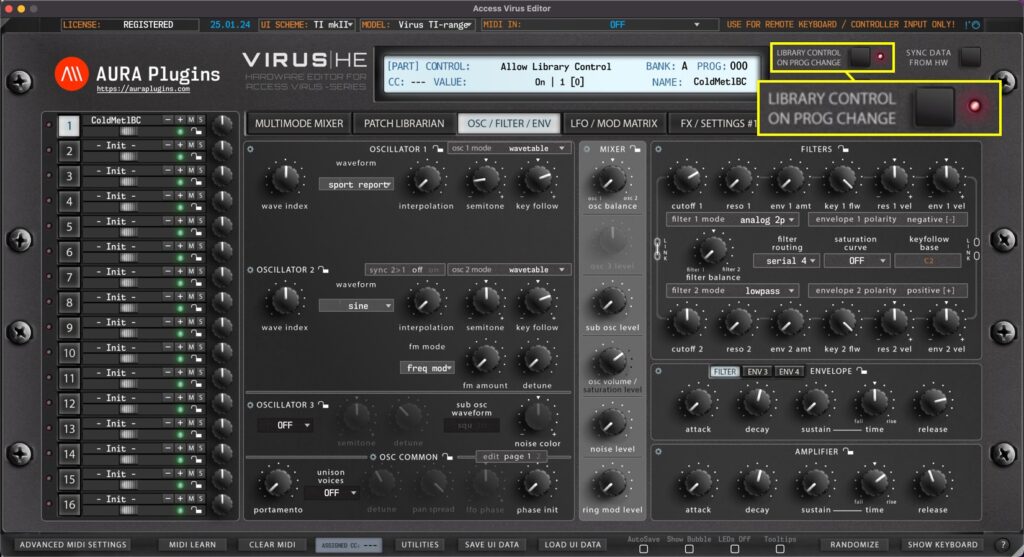 access virus editor how to change programs while library control on program change is on access virus editor how to change programs while library control on program change is on