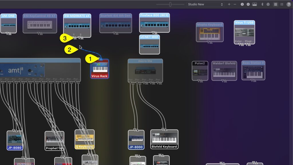 access virus editor macos midi configuration connect device