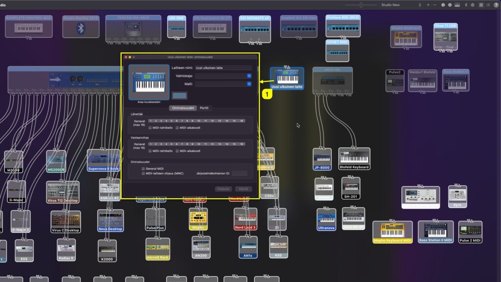 access virus editor macos midi configuration open device