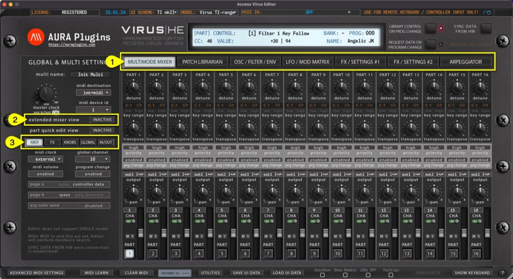 access virus editor how to change parts multi settings access virus editor how to change parts multi settings