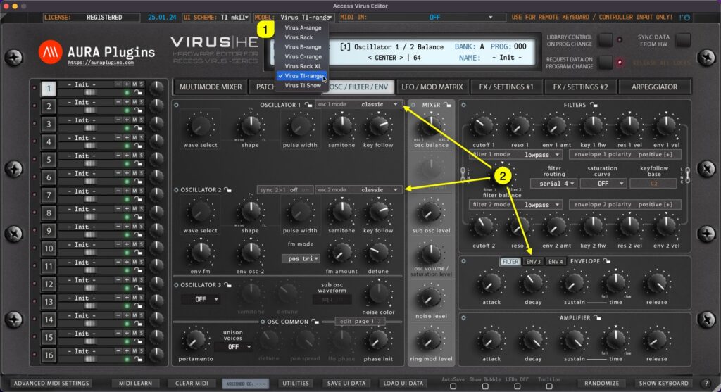 access virus editor oscillators tab