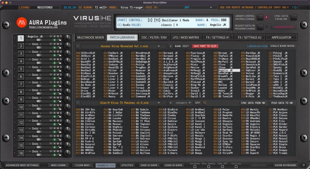 access virus editor patch librarian access virus editor patch librarian