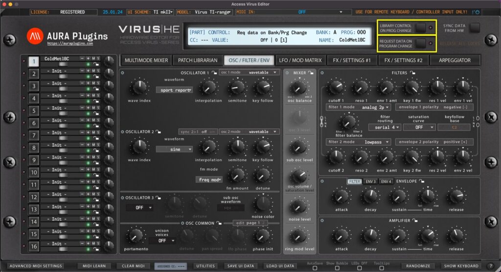 access virus editor how to change programs while request / transmit toggles are off access virus editor how to change programs while request / transmit toggles are off