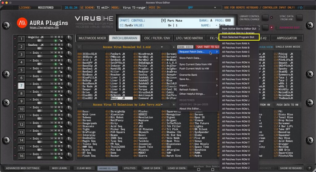 access virus editor request patch data - from program slot access virus editor request patch data - from program slot