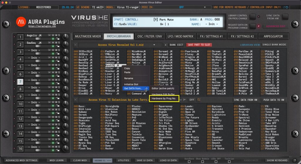access virus editor request patch data - request from program slot access virus editor request patch data - request from program slot
