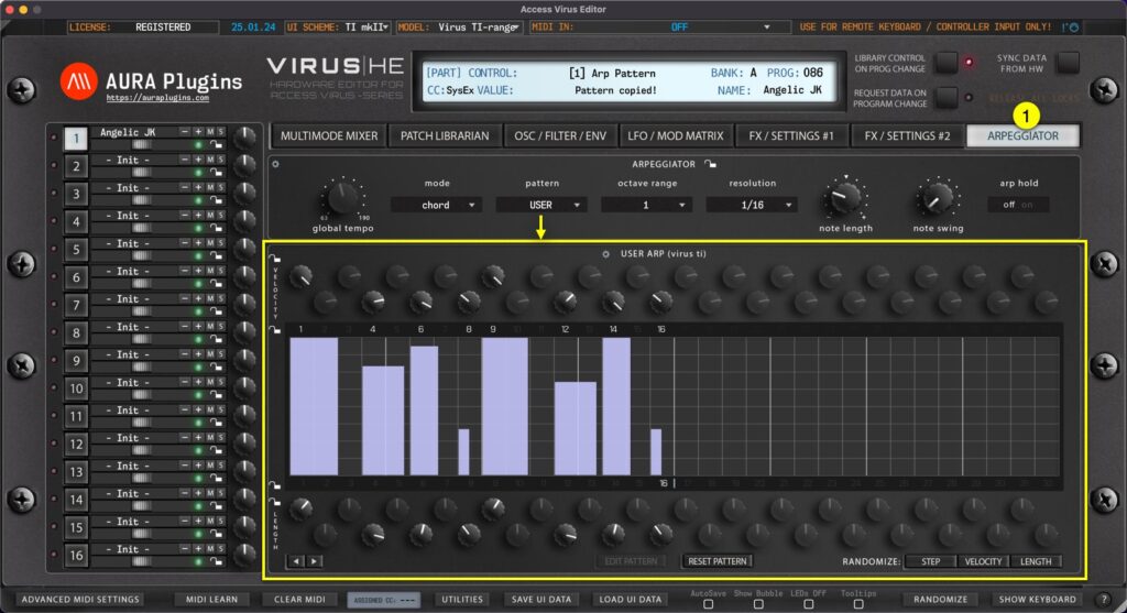 access virus editor how to change parts arpeggiator views access virus editor how to change parts arpeggiator views