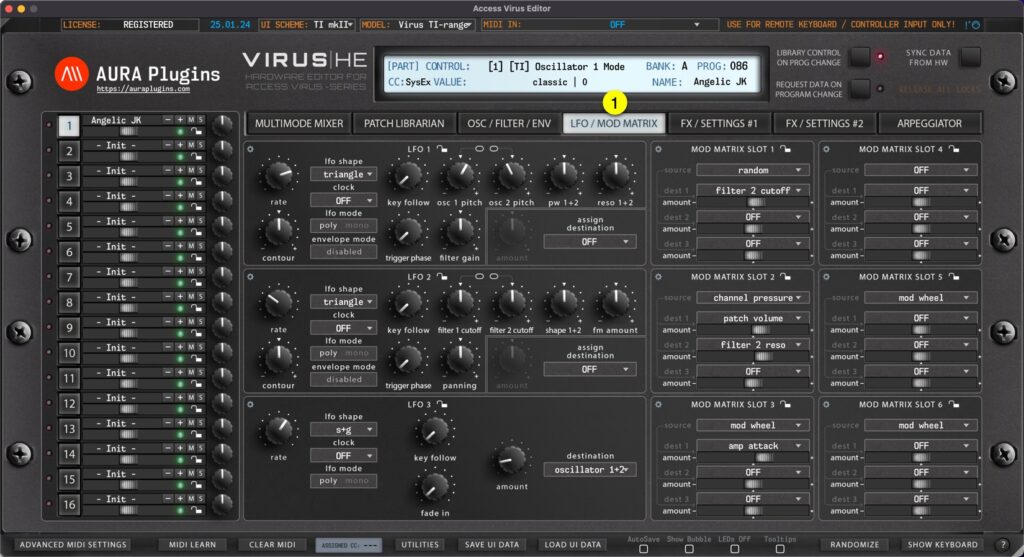 access virus editor how to change parts lfo and mod matrix views access virus editor how to change parts lfo and mod matrix views