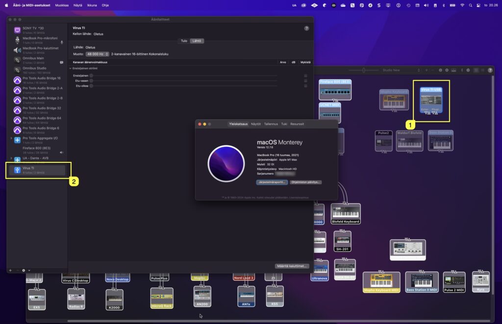 access virus ti usb audio with macos