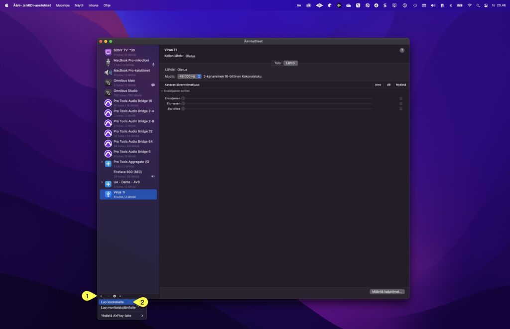 virus ti usb audio macos create aggregate device