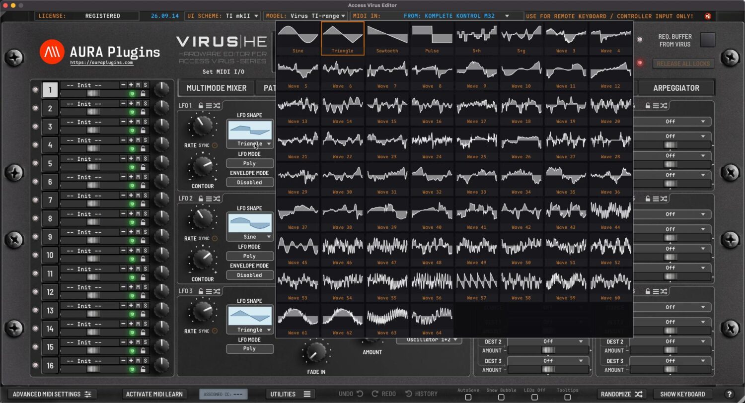 access virus ti lfo waveforms