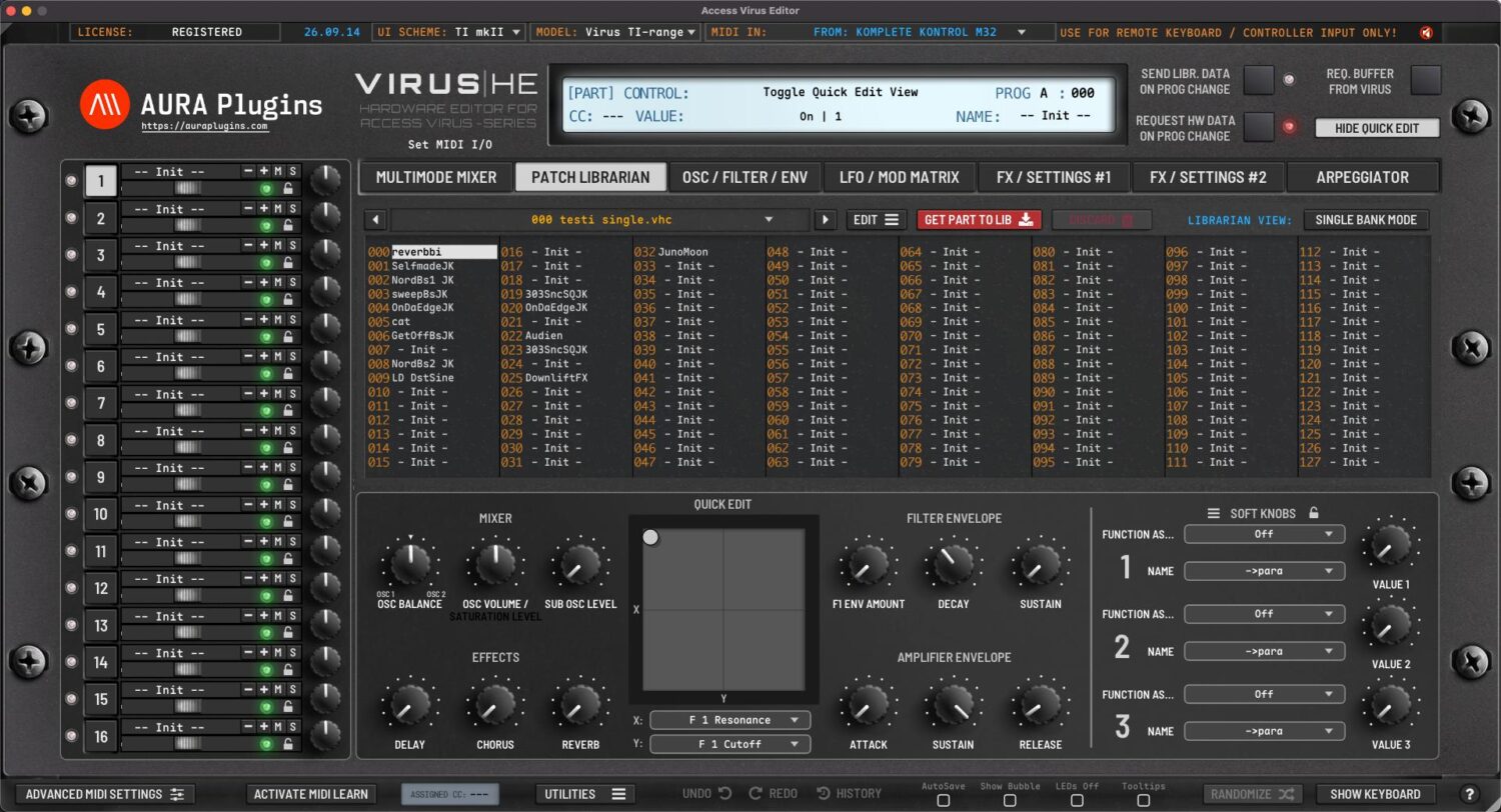 access virus ti quick edit