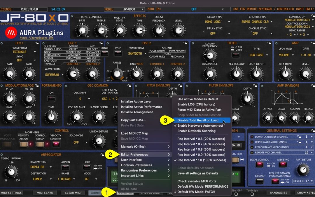 Roland JP-80×0 Editor – How To Total Recall Works