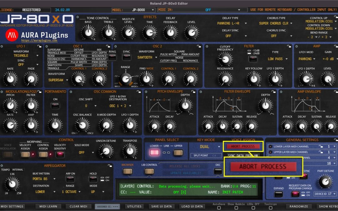 Roland JP-80×0 Editor – How To Abort Processes