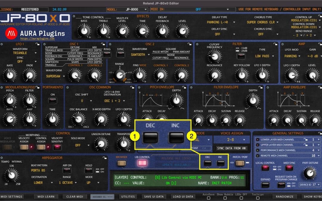 Roland JP-80×0 Editor – How To Change Programs