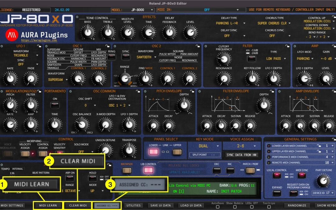 Roland JP-80×0 Editor – How To Use MIDI Learn